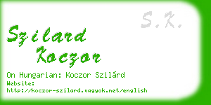 szilard koczor business card