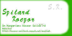 szilard koczor business card